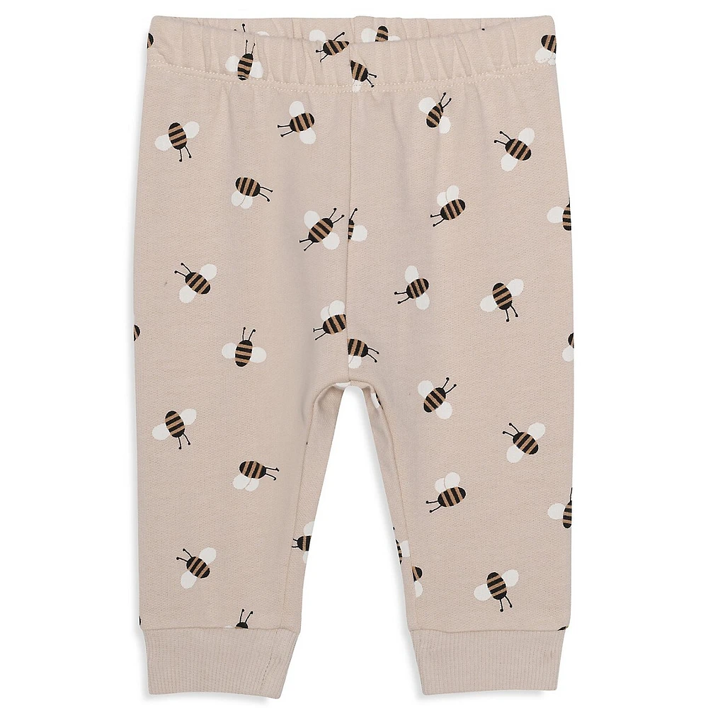 Little Girl's 2-Piece Bumble Bee-Print Jogger Set