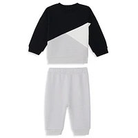 Baby Boy's 2-Piece Quilted Colourblock Jogger Set