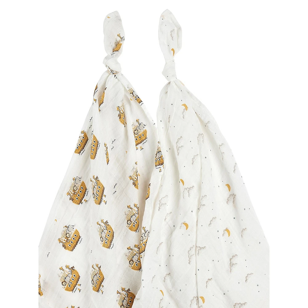 Baby's 2-Pack Printed Swaddle Blankets