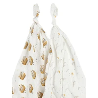 Baby's 2-Pack Printed Swaddle Blankets
