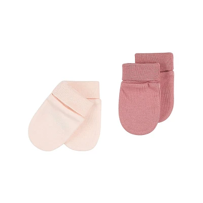 Lot de 2 mitaines en coton uni pour béb