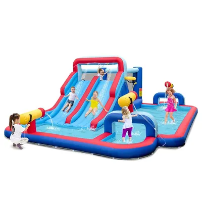 Inflatable Water Slide Park Kids Bounce House Climbing Jumping Without Blower