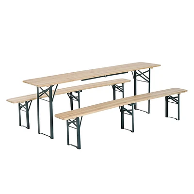 3pc Wooden Picnic Table Bench Set