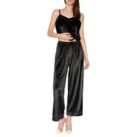 Luxe Velvet Wide-Leg Pull-On Pants