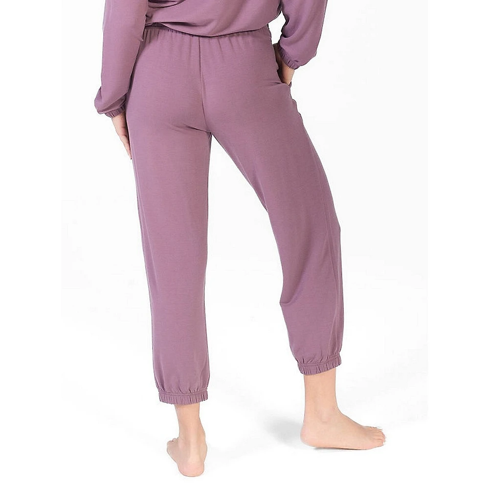 Pantalon de jogging court taille haute