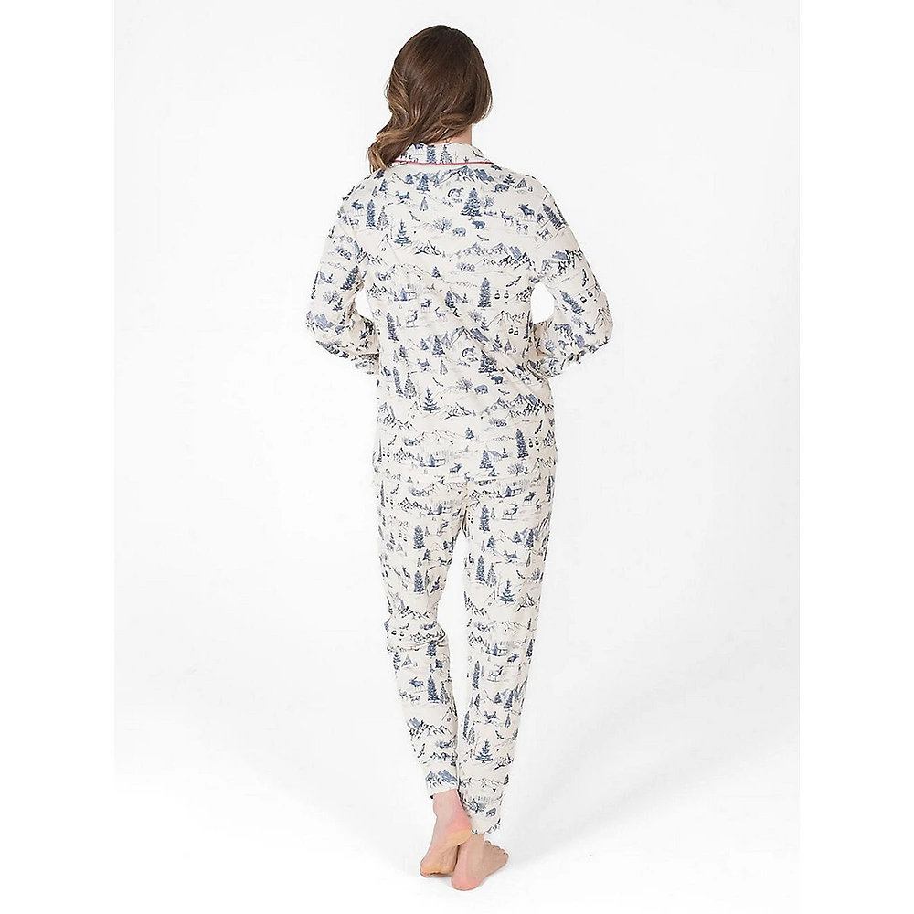 2-Piece Notch-Collar & Joggers Pyjama Set
