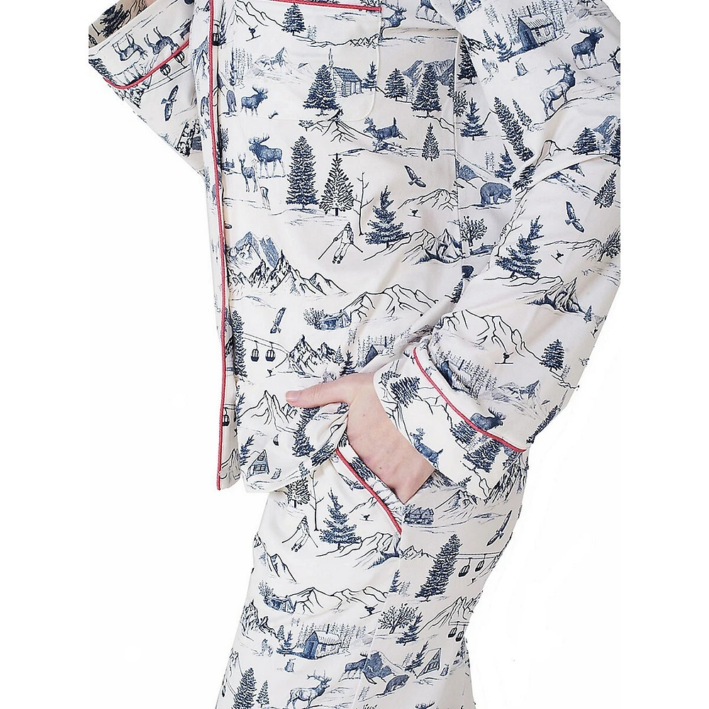 2-Piece Notch-Collar & Joggers Pyjama Set