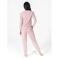 2-Piece V-Neck Henley & Joggers Pyjama Set