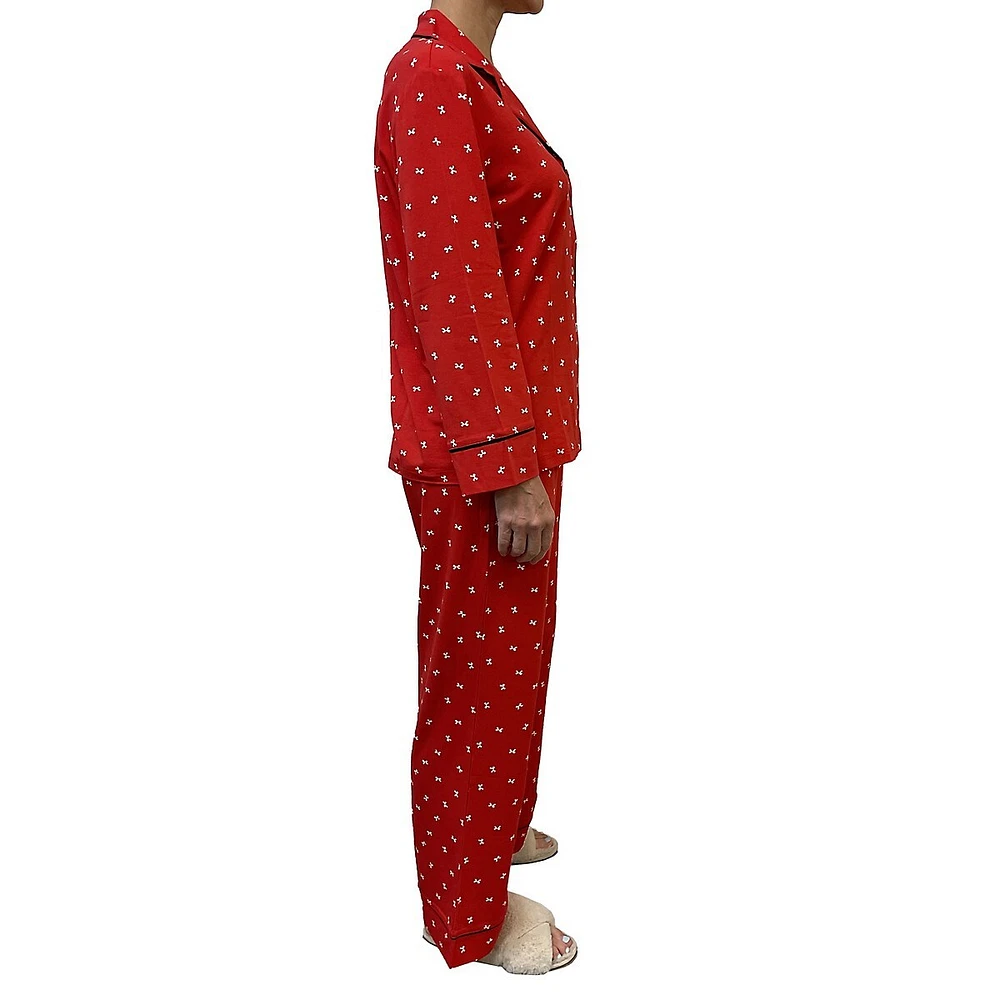 2-Piece Notch-Collar & Pants Pyjama Set