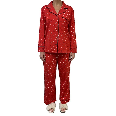 2-Piece Notch-Collar & Pants Pyjama Set