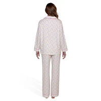 Ensemble pyjama 2 pièces avec col cranté et pantalon