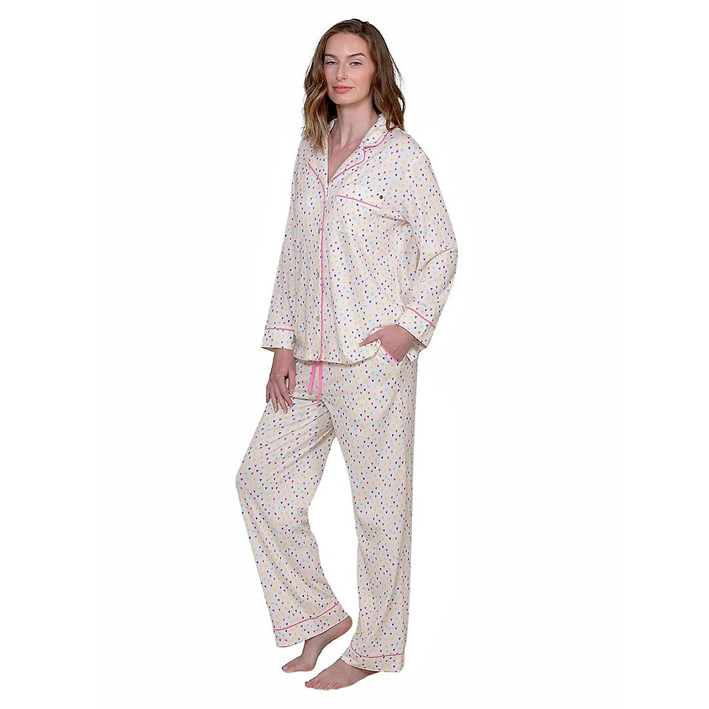 Ensemble pyjama 2 pièces avec col cranté et pantalon