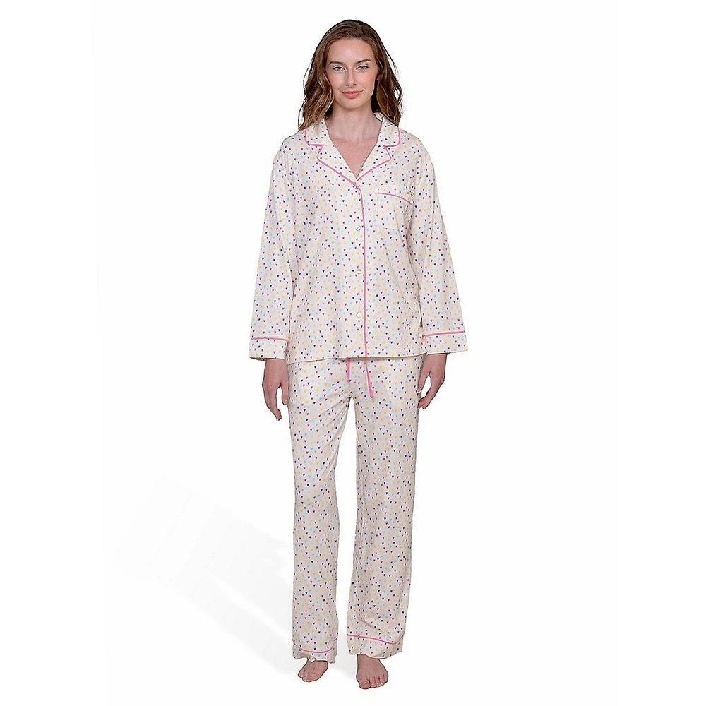 2-Piece Notch-Collar & Pants Pyjama Set