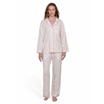 Ensemble pyjama 2 pièces avec col cranté et pantalon