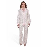 2-Piece Notch-Collar & Pants Pyjama Set