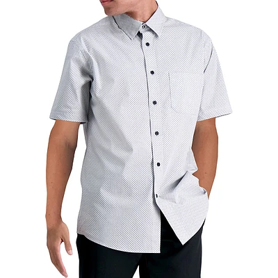 Micro Cross-Print Short-Sleeve Shirt