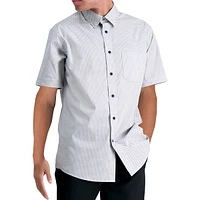 Chemise à manches courtes imprimé micro-croisé