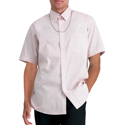 Chemise à manches courtes imprimé micro-croisé