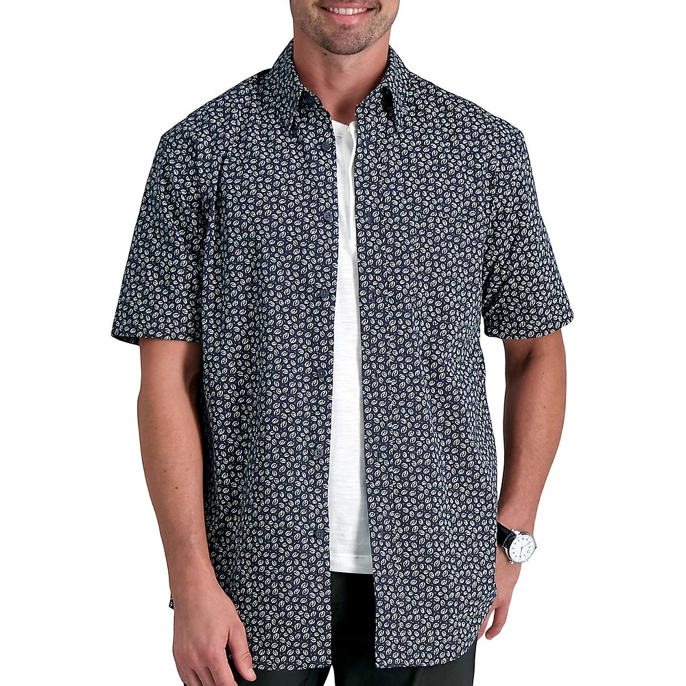 Mini Leaf-Print Short-Sleeve Shirt