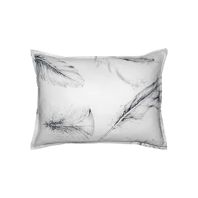 ​Veren 220-Thread Count Feather-Print Cotton Sateen Pillow Sham