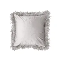 Lucia Feather-Trimmed Grey Cushion