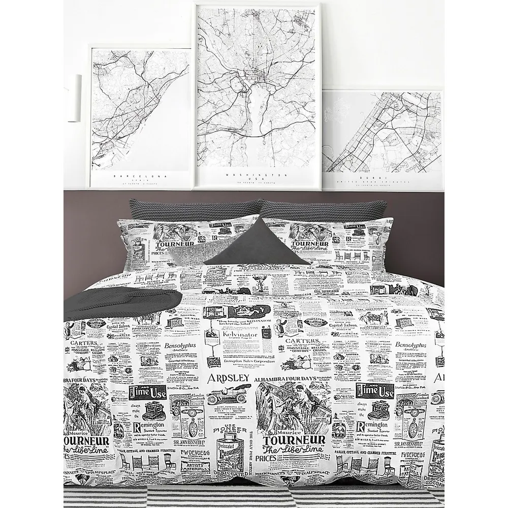 Classified Cotton Duvet Cover & Pillow Shams Set