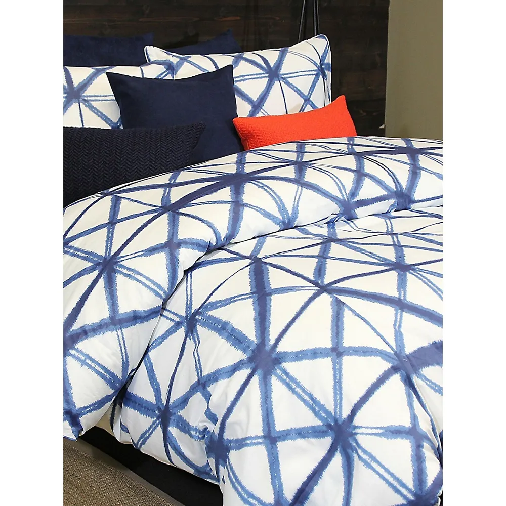 Shibori 220 Thread Count Cotton 3-Piece Duvet Cover Set