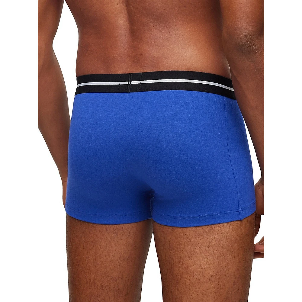 3-Pack Of Stretch-Cotton Trunks With Logo Waistband