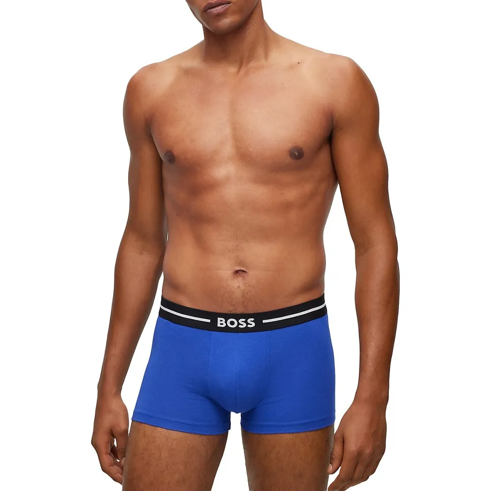 BOSS 3-Pack Of Stretch-Cotton Trunks With Logo Waistband