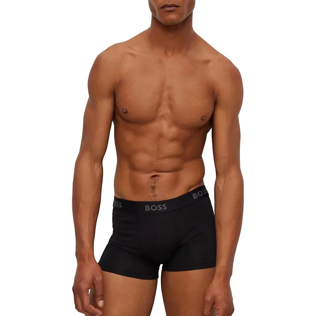 BOSS 3-Pack Logo-Waistband Stretch-Cotton Trunks