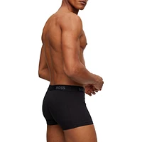 3-Pack Logo-Waistband Stretch-Cotton Trunks