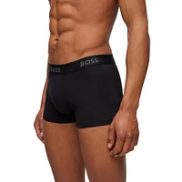 3-Pack Logo-Waistband Stretch-Cotton Trunks