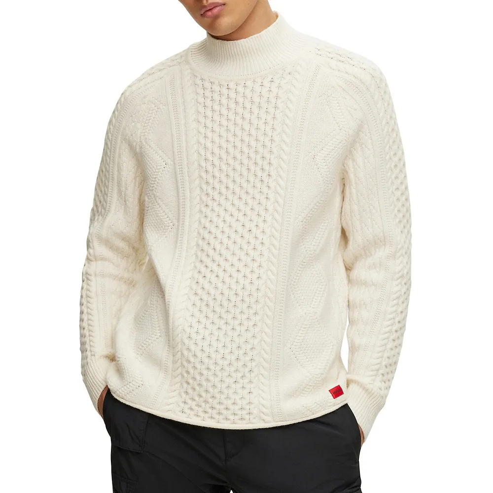 Wool-blend Cable-knit Sweater