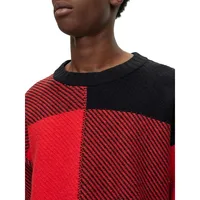 Relaxed Jacquard-Woven Vichy Check Sweater