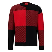 Relaxed Jacquard-Woven Vichy Check Sweater