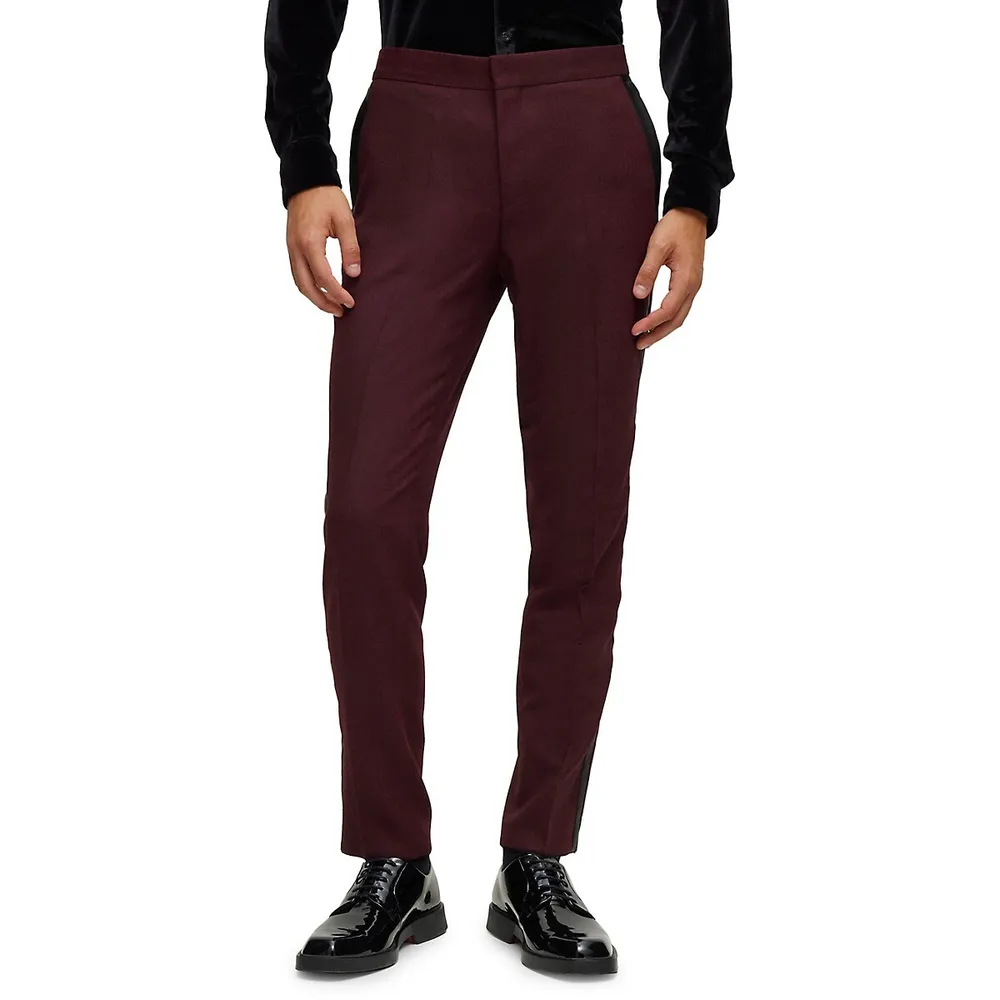 Formal Mens Suit Pants Slim Fit Side Stripe Trousers Khaki Black Tight  Vestido Office Pants For Male From Vintageclothing, $92.1 | DHgate.Com
