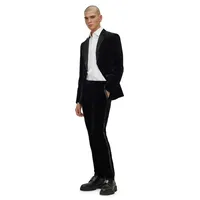 Slim-Fit Satin Side-Stripe Velvet Trousers