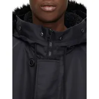 Faux Fur-Lined Hood Padded Jacket