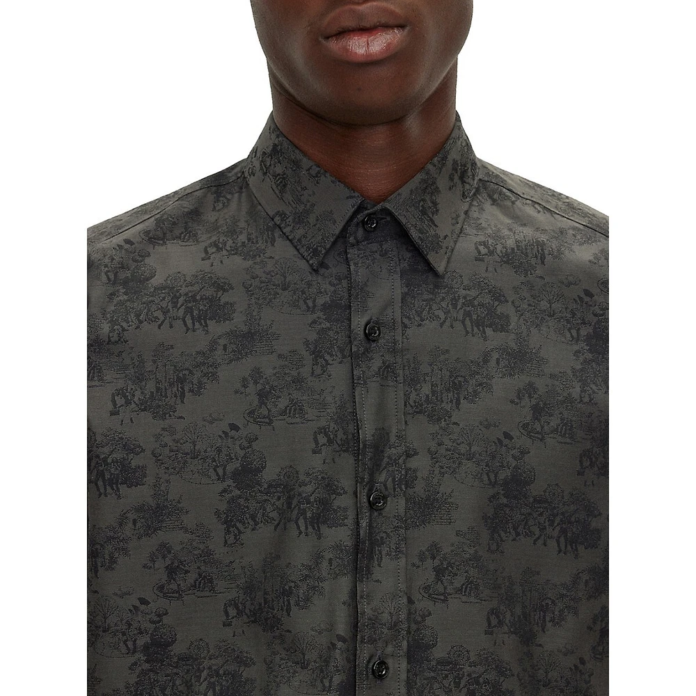 Extra-Slim-Fit Shirt Toile De Jouy Jacquard