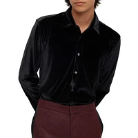 Slim-Fit Velvet Shirt