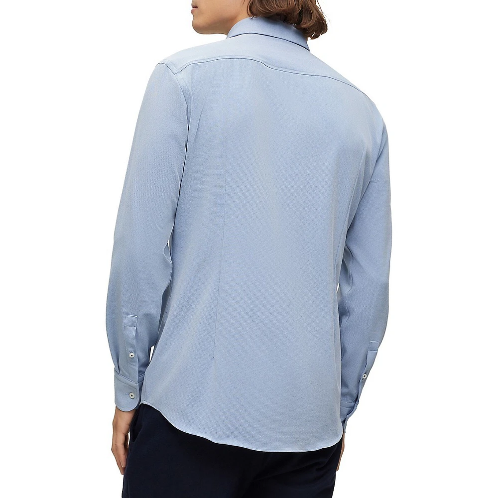 Slim-Fit Shirt Structured Performance-Stretch Fabric