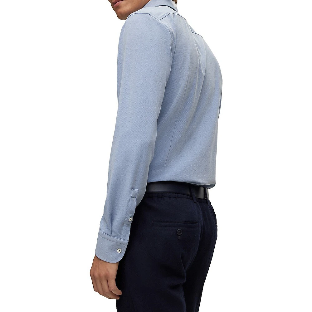 Slim-Fit Shirt Structured Performance-Stretch Fabric