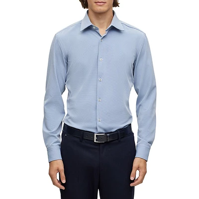 Slim-Fit Shirt Structured Performance-Stretch Fabric