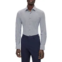 Slim-Fit Shirt Printed Performance-Stretch Fabric