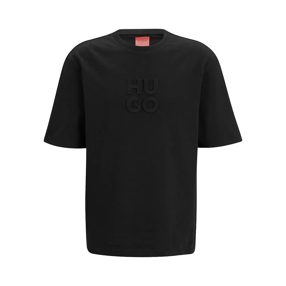 Relaxed-Fit Embossed Stacked Logo T-Shirt