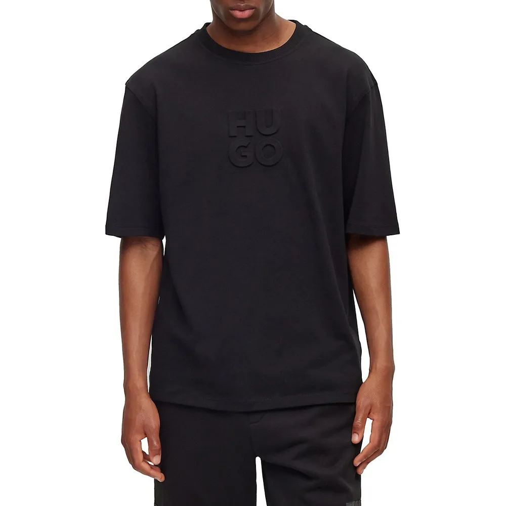 Relaxed-Fit Embossed Stacked Logo T-Shirt