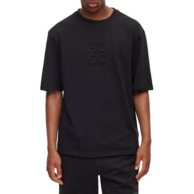 Relaxed-Fit Embossed Stacked Logo T-Shirt