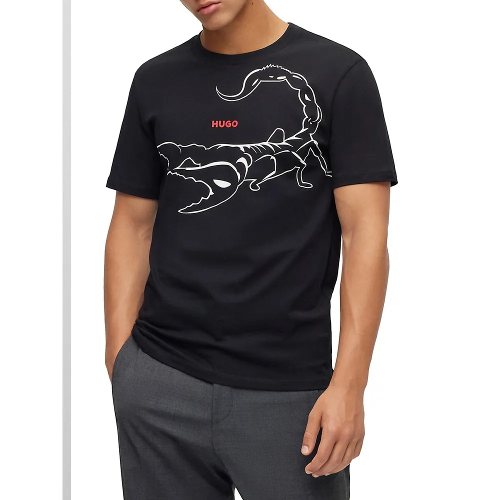 Cotton-Jersey T-Shirt With Artwork And Logo