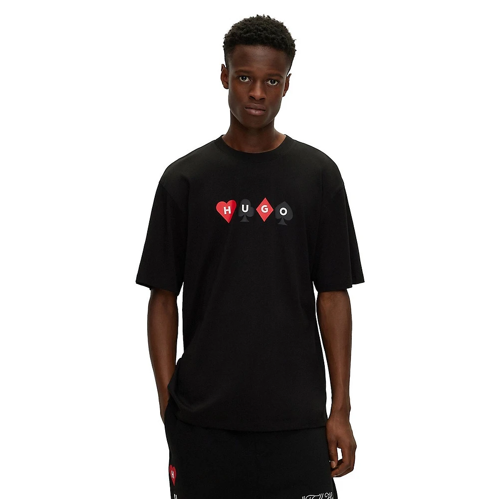 Relaxed-Fit T-Shirt With Playing-Card Artwork