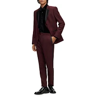 Slim-Fit Satin-Trim Suit Jacket